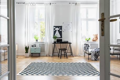 Tapis damier poils longs doux et volumineux checkers Beige sable+Bleu naturel+Gris minéral+Jaune naturel+Rose poudrée+Terracotta+Vert naturel 8 - vertbaudet enfant 