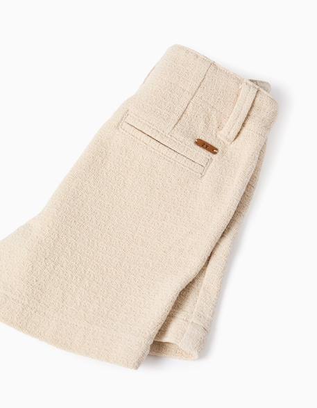 Short chino midi en coton dobby Blanc 4 - vertbaudet enfant 