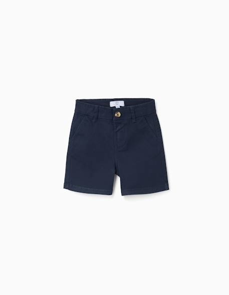 Short chino midi en sergé avec poches Beige clair+Bleu foncé 5 - vertbaudet enfant 