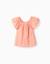 Blouse en coton à manches courtes et pois suisses Orange clair 1 - vertbaudet enfant 