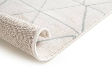 Tapis géométrique à poils ras effet velours isocele Beige sable 3 - vertbaudet enfant 
