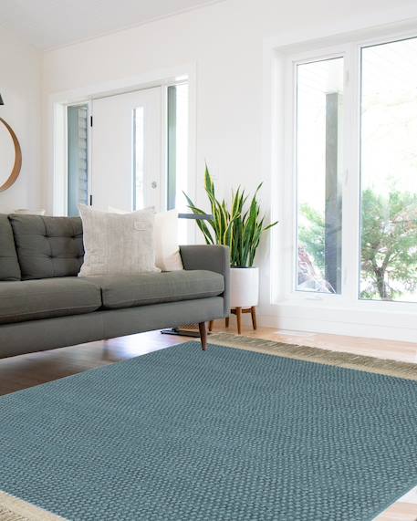 Tapis naturel en jute et laine bubbles Gris minéral+Vert naturel 9 - vertbaudet enfant 