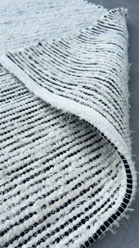 Tapis en coton recyclé tissé à la main bartolo Gris minéral 6 - vertbaudet enfant 