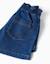 Short en jean avec taille paperbag et poches Bleu+Bleu clair 4 - vertbaudet enfant 