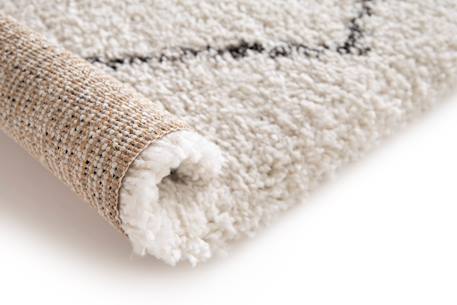 Tapis shaggy ethnique tissé doux et volumineux nomad Beige sable 3 - vertbaudet enfant 