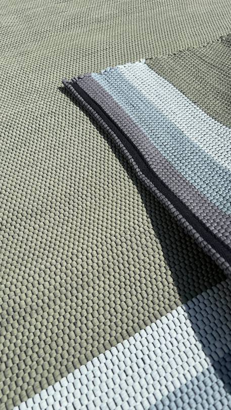 Tapis en coton recyclé tissé à la main fado Beige sable+Vert naturel 9 - vertbaudet enfant 