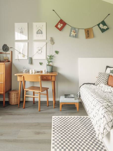 Tapis damier poils longs doux et volumineux checkers Beige sable+Bleu naturel+Gris minéral+Jaune naturel+Rose poudrée+Terracotta+Vert naturel 14 - vertbaudet enfant 