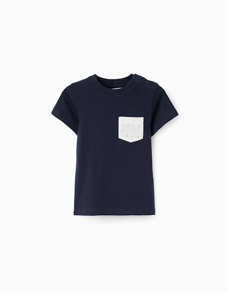 Bébé-T-shirt, sous-pull-T-shirt en coton avec poche poitrine