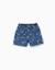 Short en jean avec motif stitch et taille paperbag Bleu 2 - vertbaudet enfant 