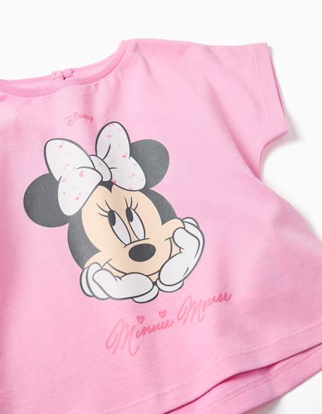 T-shirt en coton avec imprimé minnie Rose 3 - vertbaudet enfant 