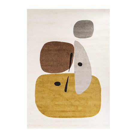 Tapis géométrique hommage à joan miró collage Bleu naturel+Palette colorée 5 - vertbaudet enfant 