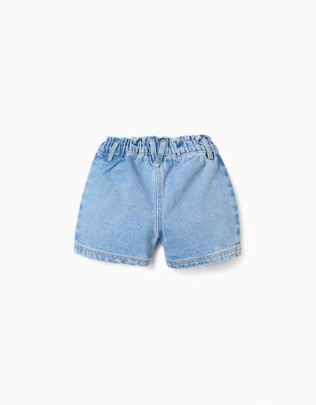 Short en jean avec poches à l'avant Bleu clair 2 - vertbaudet enfant 