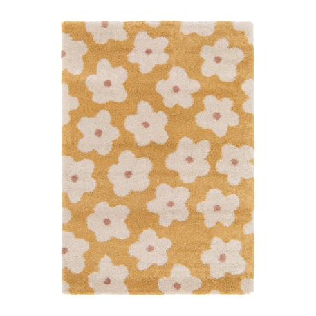 Tapis enfant épais et confortable fleurs Jaune naturel+Rose poudrée+Vert naturel 1 - vertbaudet enfant 
