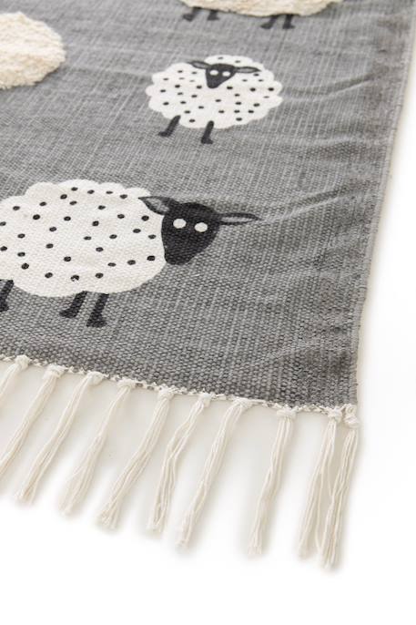 Tapis enfant en coton petits moutons Gris minéral 4 - vertbaudet enfant 
