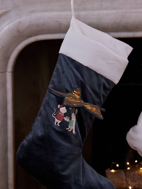 Chaussette de Noël velours souris et lapin vert 5 - vertbaudet enfant 