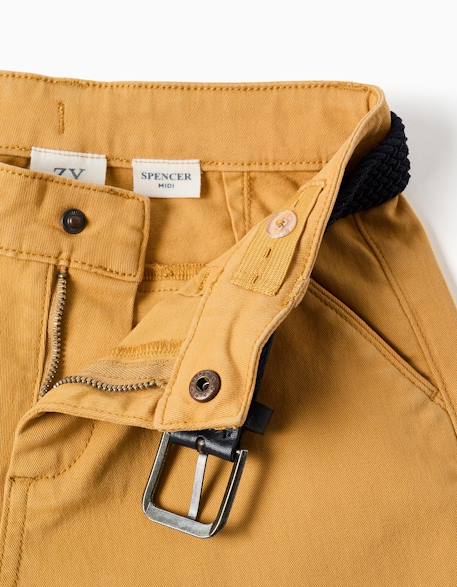 Short midi en sergé avec ceinture Blanc+Bleu clair+Jaune 11 - vertbaudet enfant 