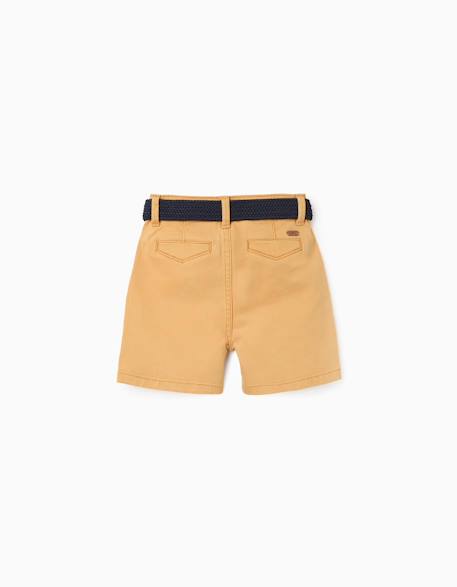 Short midi en sergé avec ceinture Bleu clair+Jaune+Marrón 6 - vertbaudet enfant 