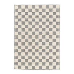 Linge de maison et décoration-Décoration-Tapis en laine et coton a carreaux fait main gabin