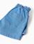 Short en jean avec taille paperbag et poches Bleu+Bleu clair 8 - vertbaudet enfant 