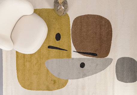 Tapis géométrique hommage à joan miró collage Bleu naturel+Palette colorée 7 - vertbaudet enfant 