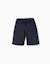 Short midi en coton avec cordon de serrage et poche cargo Bleu foncé 1 - vertbaudet enfant 