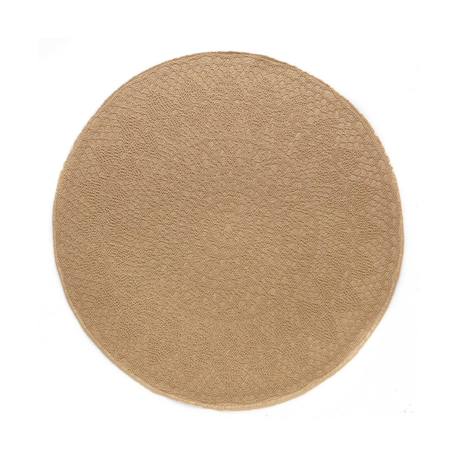 Tapis rond intérieur extérieur crochet Beige sable 1 - vertbaudet enfant 