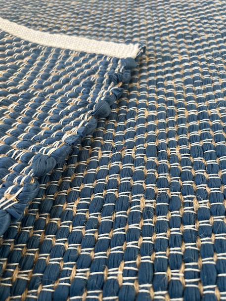 Tapis en fibres recyclées tissé à la main pessoa Bleu naturel+Gris minéral+Rose poudrée 3 - vertbaudet enfant 