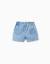 Short en jean avec poches à l'avant Bleu clair 1 - vertbaudet enfant 