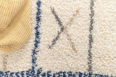 Tapis épais à franges style ethnique glyph Bleu naturel+Palette colorée 4 - vertbaudet enfant 