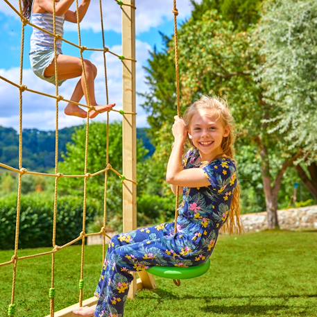Aire de jeux xxl double tours camélée bois fsc® Marron - bleu - vert 3 - vertbaudet enfant 
