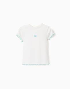 -T-shirt côtelé à extrémités ondulées