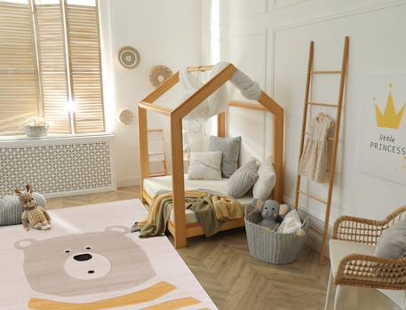 Tapis enfant doux et résistant teddy Jaune naturel 2 - vertbaudet enfant 