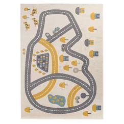 Linge de maison et décoration-Décoration-Tapis-Tapis enfant à poils ras doux circuit