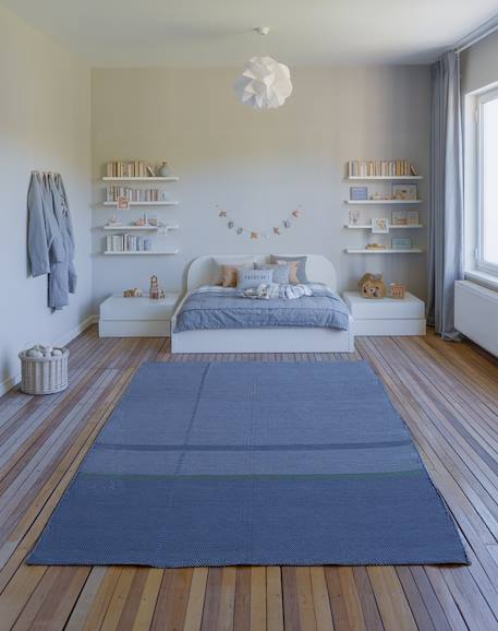 Tapis en fibres recyclées tissé à la main leonor Beige sable+Bleu naturel+Rose poudrée+Vert naturel 8 - vertbaudet enfant 