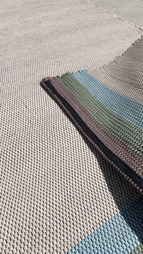 Tapis en coton recyclé tissé à la main fado Beige sable+Vert naturel 3 - vertbaudet enfant 