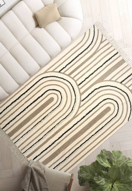 Tapis tufté en coton lavable à la machine alban Brun naturel 3 - vertbaudet enfant 
