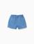 Short en jean avec taille paperbag et poches Bleu+Bleu clair 6 - vertbaudet enfant 