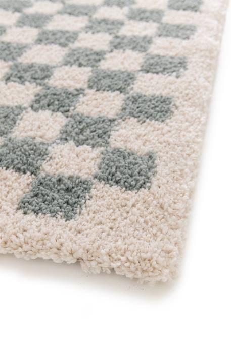 Tapis damier poils longs doux et volumineux checkers Beige sable+Bleu naturel+Gris minéral+Jaune naturel+Rose poudrée+Terracotta+Vert naturel 41 - vertbaudet enfant 