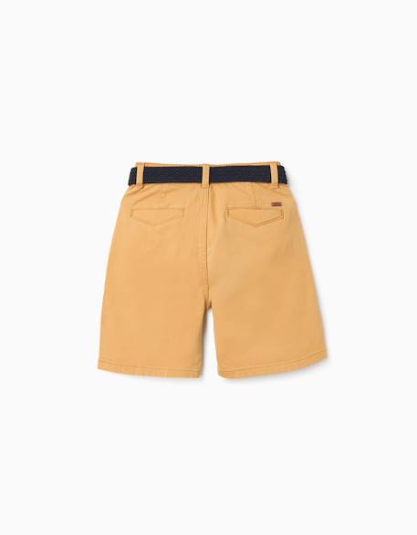 Short midi en sergé avec ceinture Blanc+Bleu clair+Jaune 10 - vertbaudet enfant 