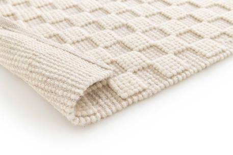 Tapis en laine et coton a carreaux fait main gabin Beige sable+Noir intense 5 - vertbaudet enfant 
