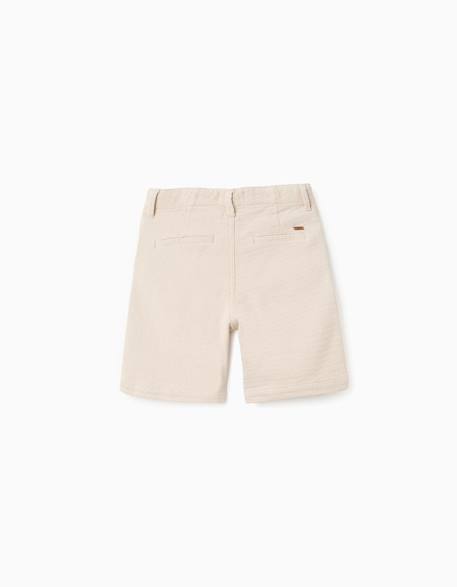 Short chino midi en coton dobby Blanc 3 - vertbaudet enfant 