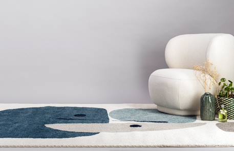 Tapis géométrique hommage à joan miró collage Bleu naturel+Palette colorée 4 - vertbaudet enfant 