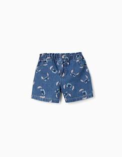 Short en jean avec motif stitch et taille paperbag  - vertbaudet enfant