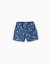 Short en jean avec motif stitch et taille paperbag Bleu 1 - vertbaudet enfant 