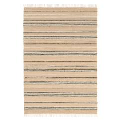 Linge de maison et décoration-Décoration-Tapis rayé fait main en laine et jute raj