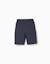Short midi en coton avec cordon de serrage et poche cargo Bleu foncé 2 - vertbaudet enfant 