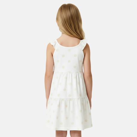 Robe  fille  à bretelles volantées Blanc+Bleu+Rosatre 2 - vertbaudet enfant 
