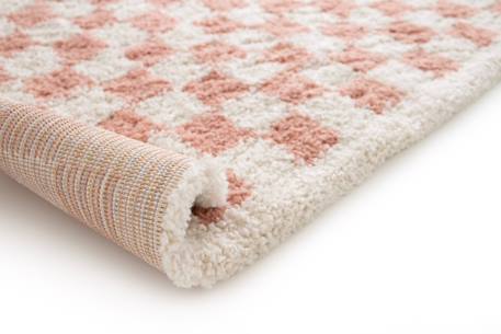 Tapis damier poils longs doux et volumineux checkers Beige sable+Bleu naturel+Gris minéral+Jaune naturel+Rose poudrée+Terracotta+Vert naturel 27 - vertbaudet enfant 