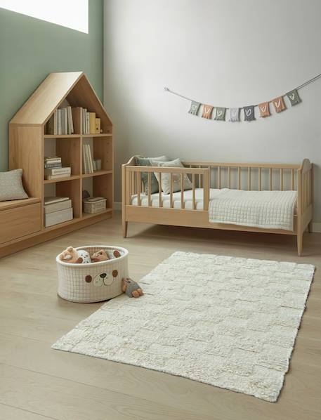 Tapis en coton recyclé tissé à la main suave Beige sable 2 - vertbaudet enfant 