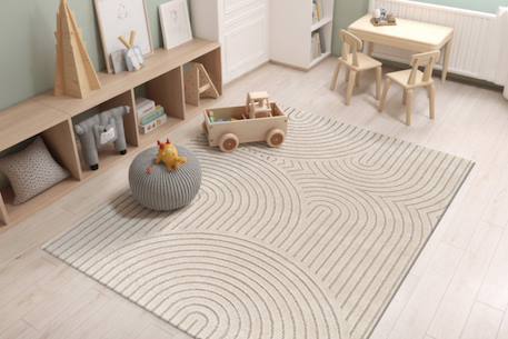 Tapis à relief doux et élégant groove Beige sable+Biscuit 2 - vertbaudet enfant 